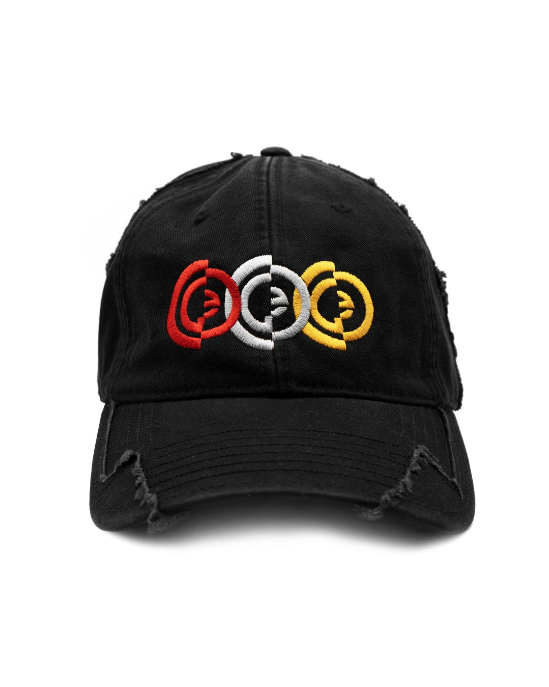 TRIPLE LOGO DISTRESSED DAD HAT